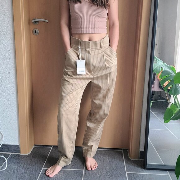 Everlane The Draper High Waisted Pinstripe Trouser Pants Size 4 - New with tags - Picture 9 of 16
